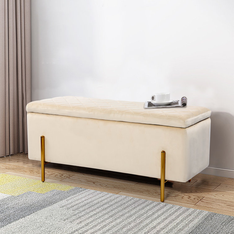 Mercer41 Debrango 43.5'' Wide Upholstered Flip Top Storage Bench Wayfair